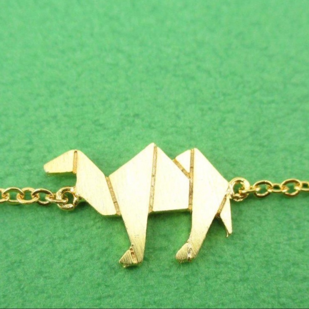UO Gold Stainless Steel Origami Camel Bracelet - Picture 7 of 8